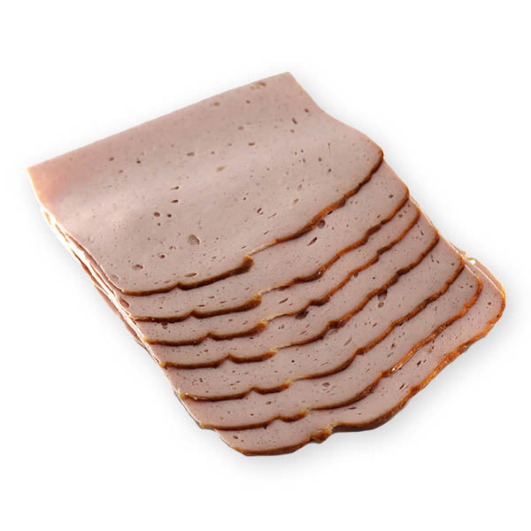 Fleischkäse geschnitten